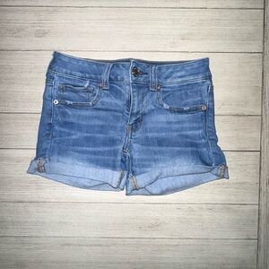 American Eagle Super Super Stretchy Midi Jean Shorts